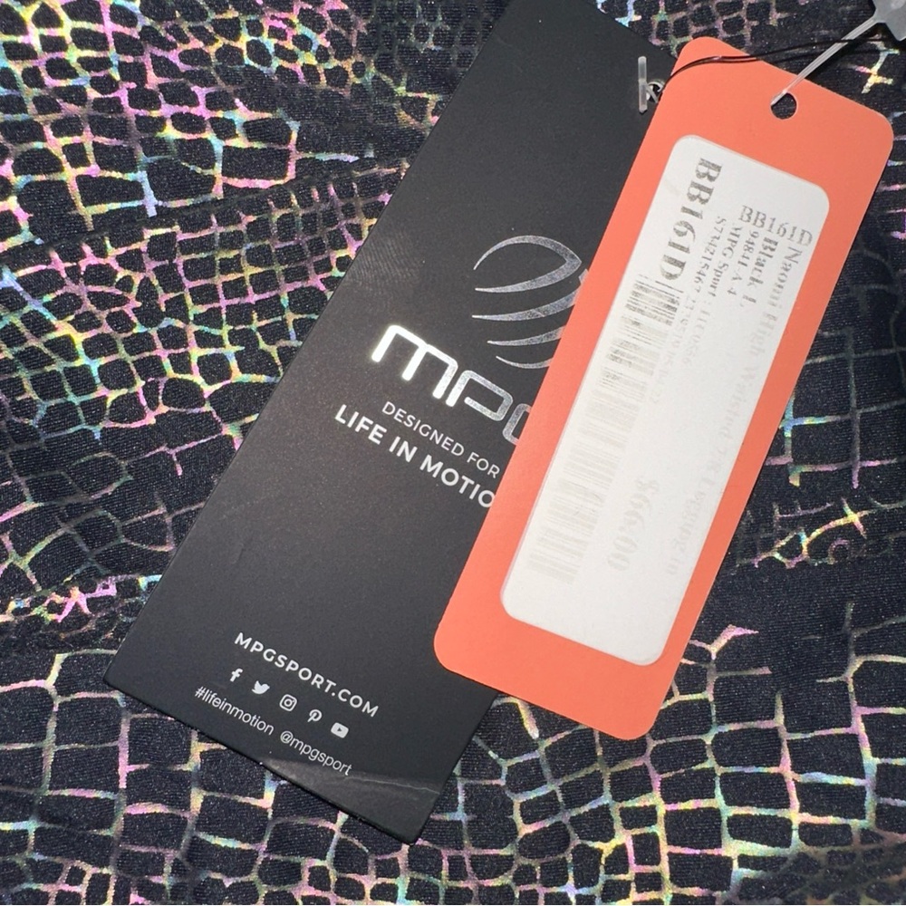 MPG Black and Multicolor Active Leggings